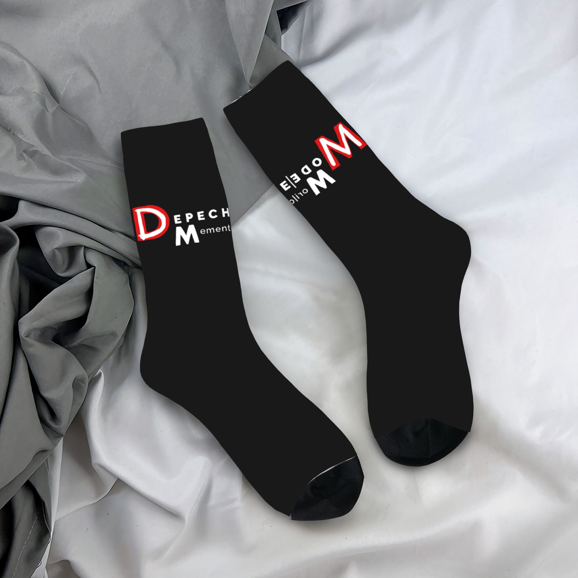 Dress Sock Men - ถุงเท้าลายอิเล็กทรอนิกส์แบบกำหนดเอง Rock Depeche Cool Mode สำหรับผู้ชาย