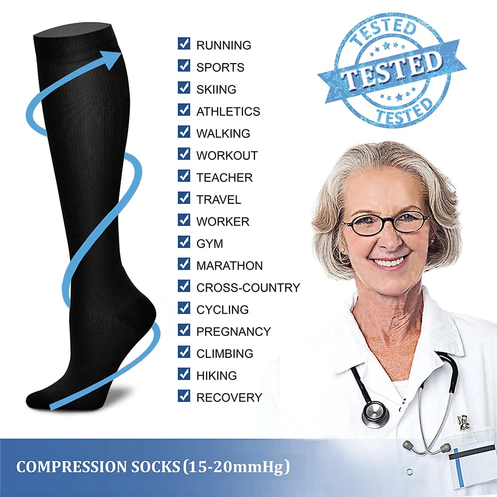 1 คู่ผู้หญิง & ผู้ชายถุงเท้ากา - Compression Sock Medical บทวิจารณ์และราคา