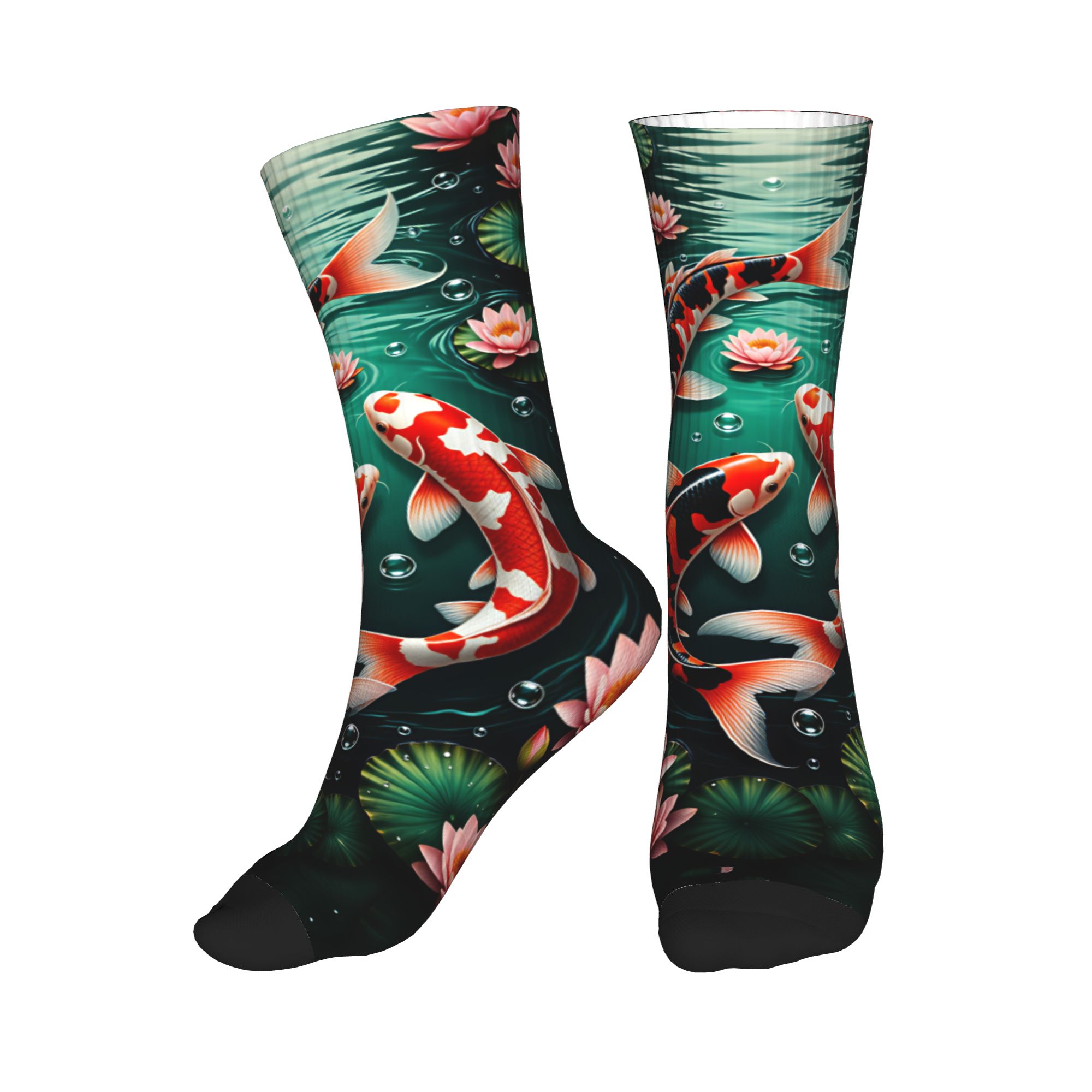 ถุงเท้าแฟชั่นลายปลาคาร์ฟ 3 ตัว - Dress Sock Men บทวิจารณ์และราคา